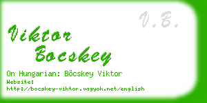 viktor bocskey business card